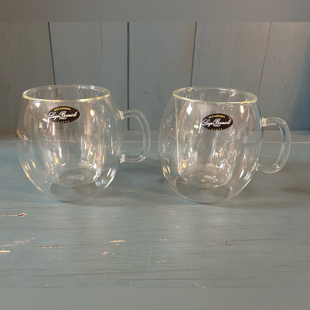 Luigi Bormioli Single Origin Double Wall Insulated Glass Coffee Cups 2.5 oz Set